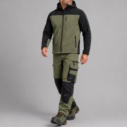 Sportliche Arbeitskleidung für Wind und Regen — Set Motionflex Hose + Softshelljacke Comfort Plus