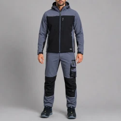 Sportliche Arbeitskleidung für Wind und Regen — Set Hose Motionflex + Softshell Comfort Plus